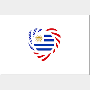 Uruguayan American Multinational Patriot Flag (Heart) Posters and Art